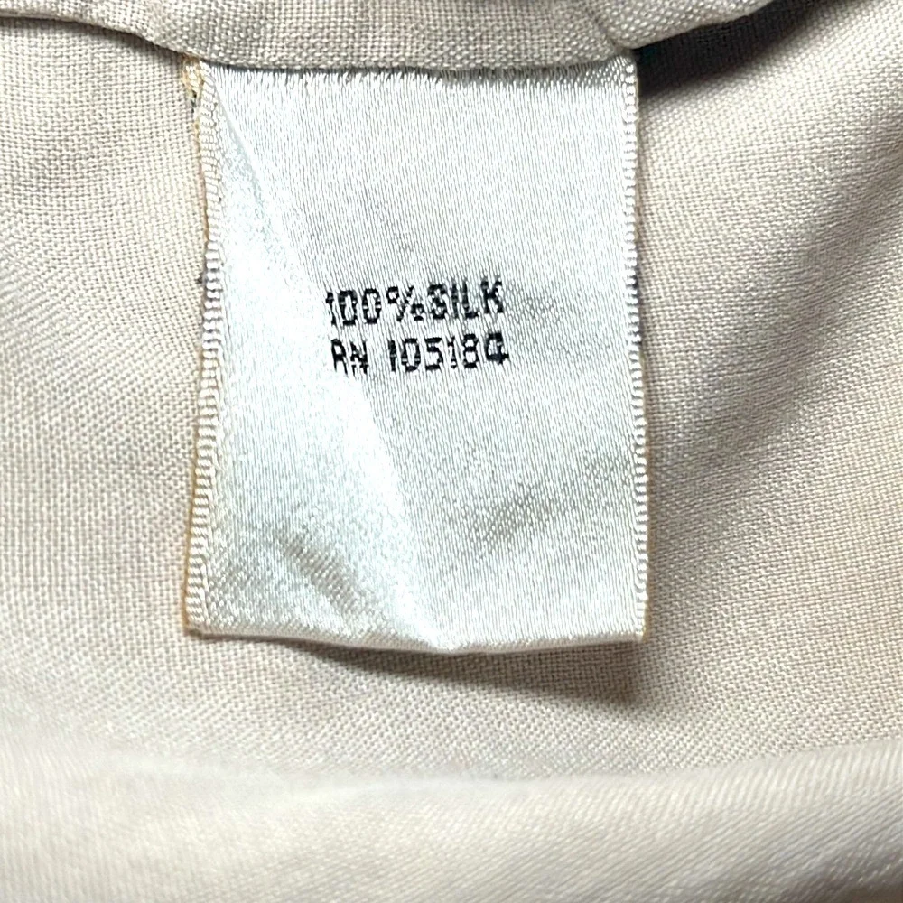 GoSilk Silk Tunic Blouse Tan Size Small